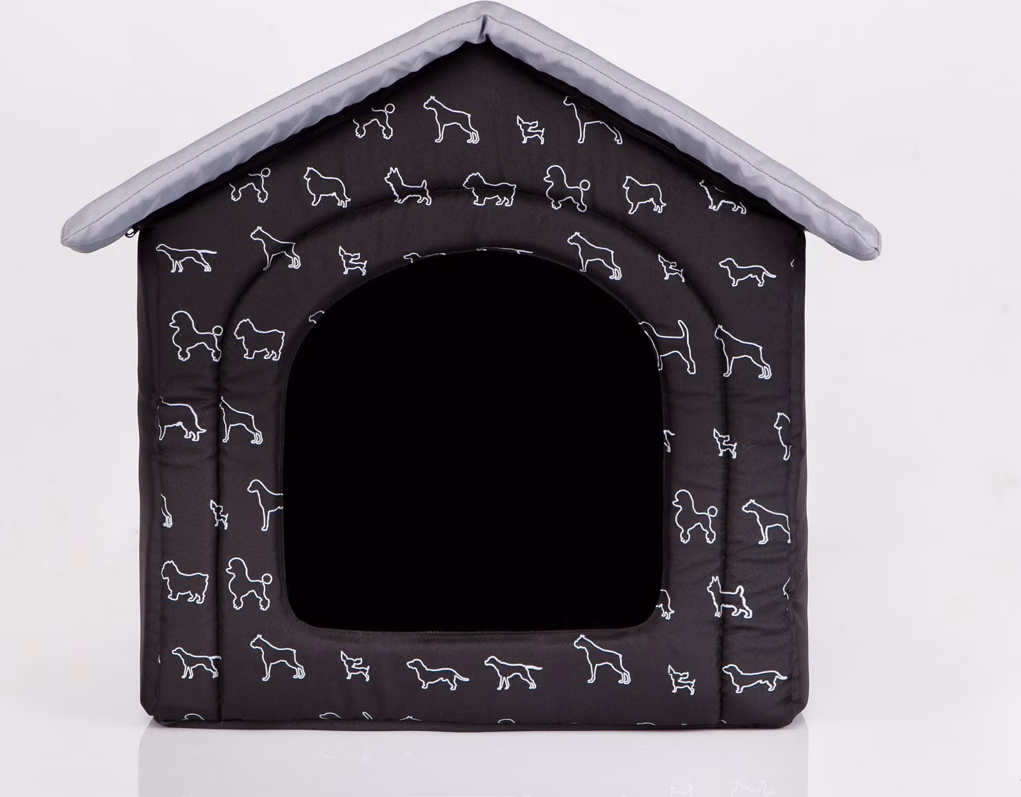 Cuscino per cani Cuccia per cani Letto per animali domestici Letto per gatti - Standard - 52 x 53 x 46 cm [Dimensione: R3] - Nero con cani