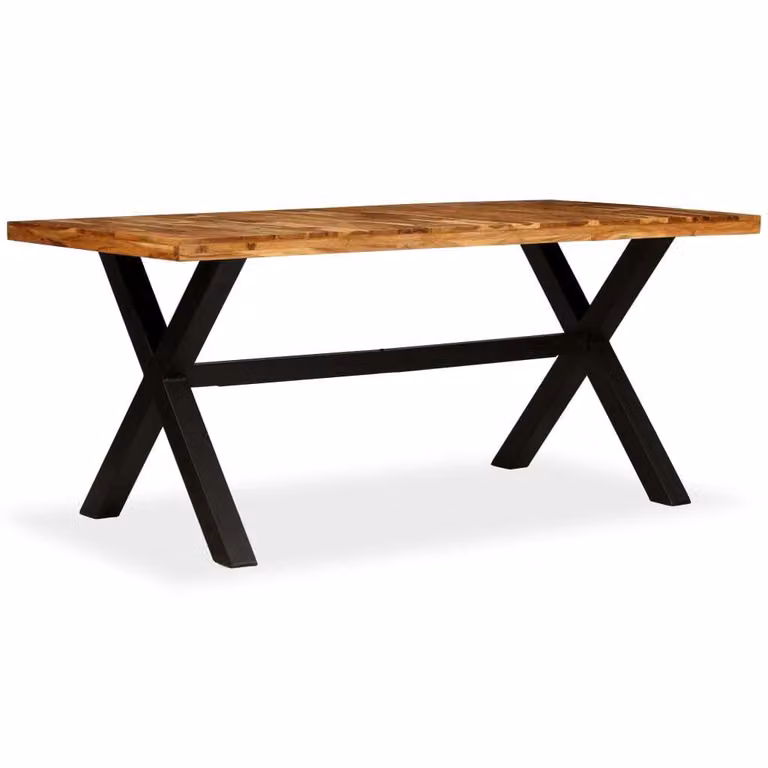 Tavolo da Pranzo Legno Massello di Acacia e Mango 180x90x76 cm