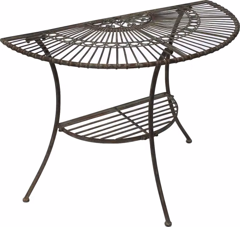 DanDiBo tavolo semicircolare da parete Malega 100531 tavolino in metallo 100 cm tavolo da giardino tavolo semicircolare da parete consolle da parete