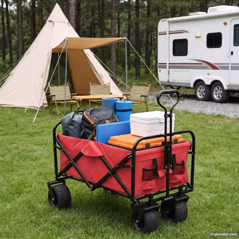 Carrello della spesa pieghevole vidaXL Rosso L: 89 cm, P: 63 cm, H: 96 cm
