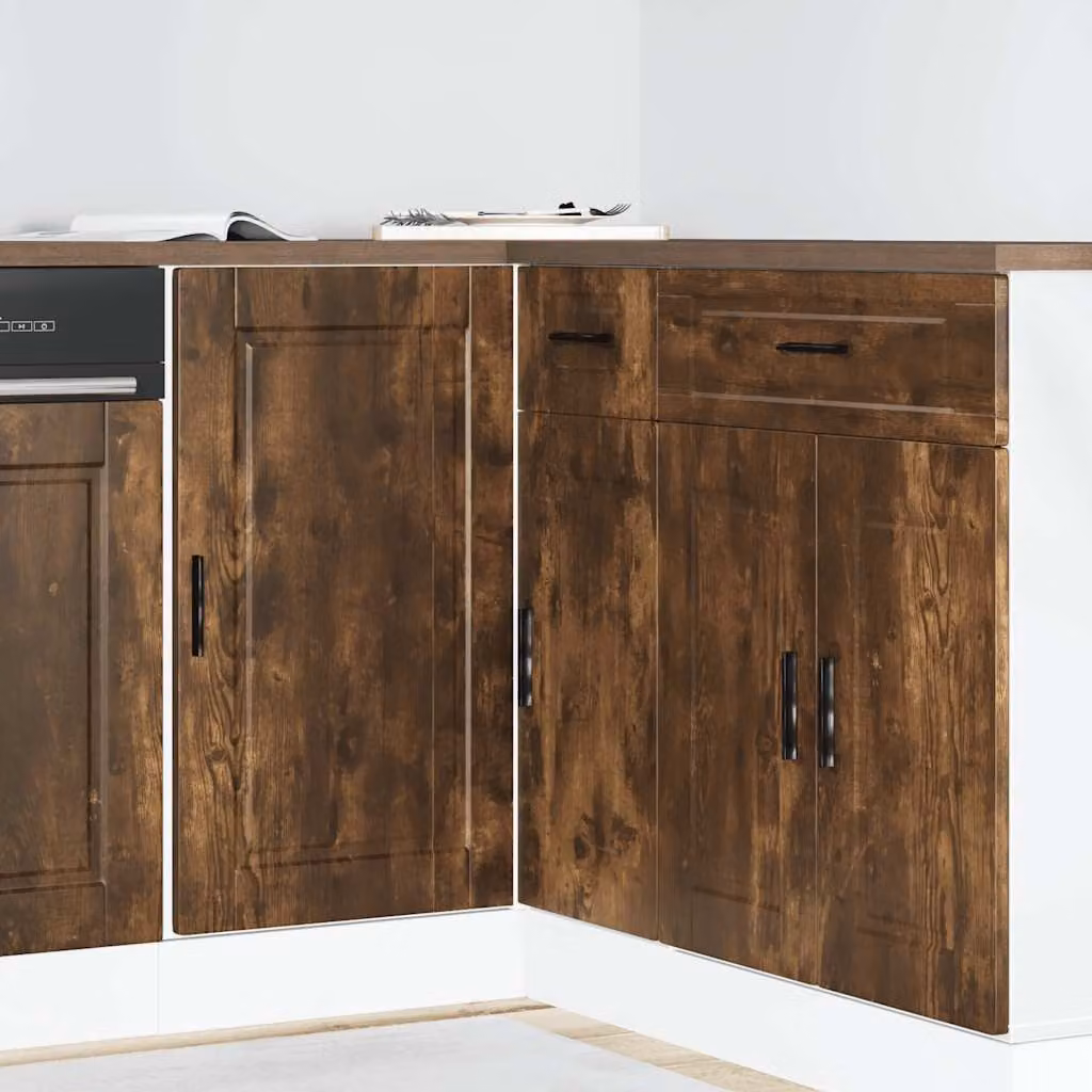 Base da cucina moderna vidaXL Porto Rovere Fumo in legno marrone con ante a battente L/P/H: 46,0 x 81,5 x 86,0 cm