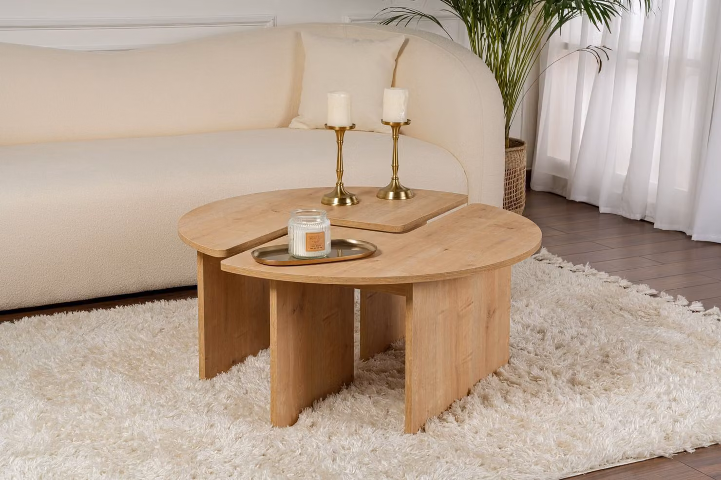 Skye Decor, Moira - Oak, tavolino da caffè, rovere, 100 % MELAMIN COATED SLIPBOARD, 90 x 41 x 90 cm