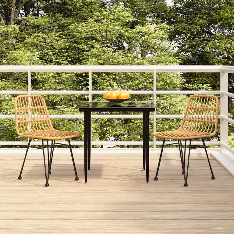 Maison Exclusive - Set da pranzo da giardino in rattan sintetico, 3 pezzi