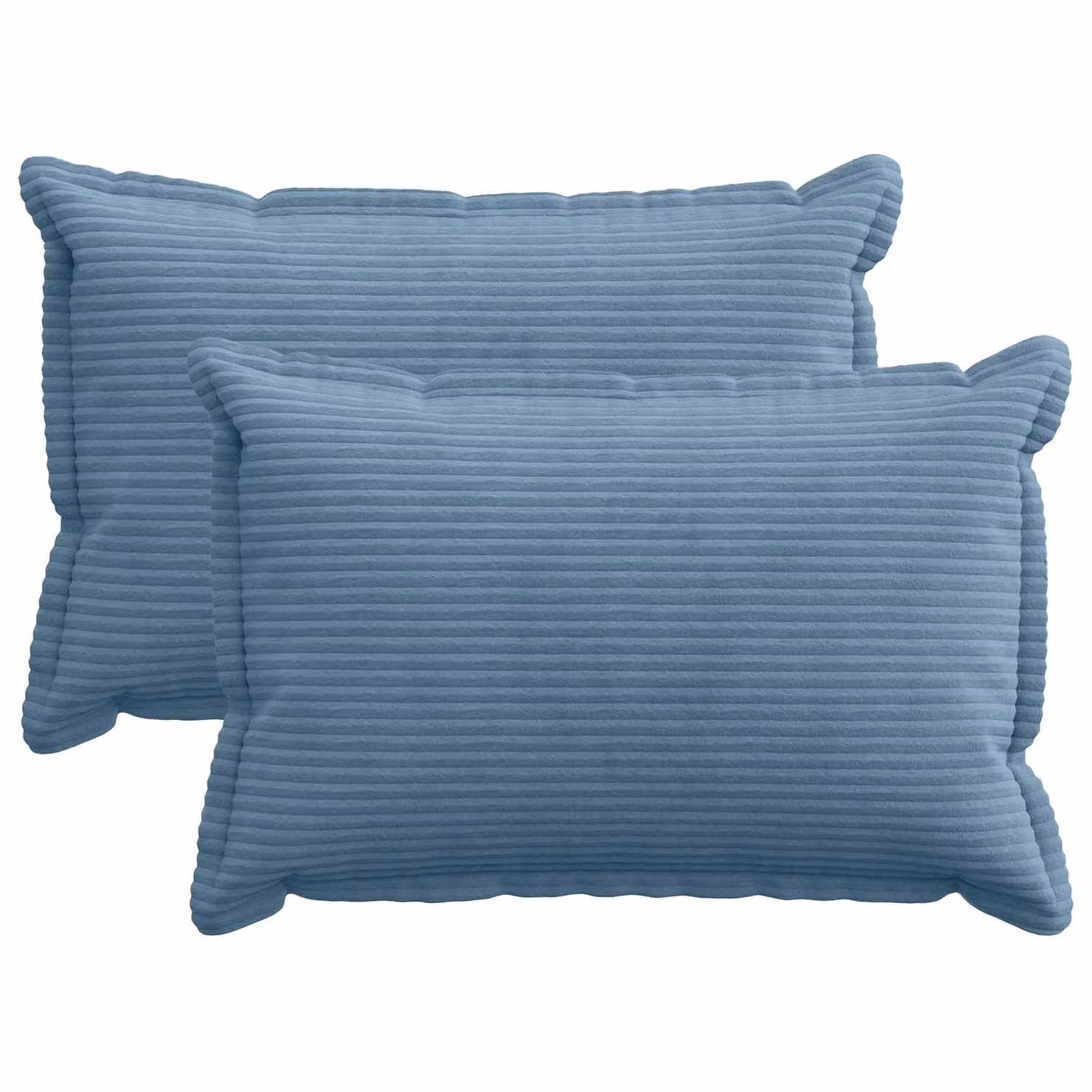 vidaXL Federa 2 pz HOUTEN Blu 50 x 80 cm corduroy