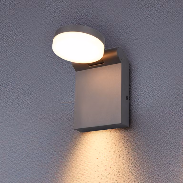 Trio Lighting Applique da esterni a LED Adour, Alluminio / Grigio / Zincato, Alluminio, Moderno, Applique LED da esterni