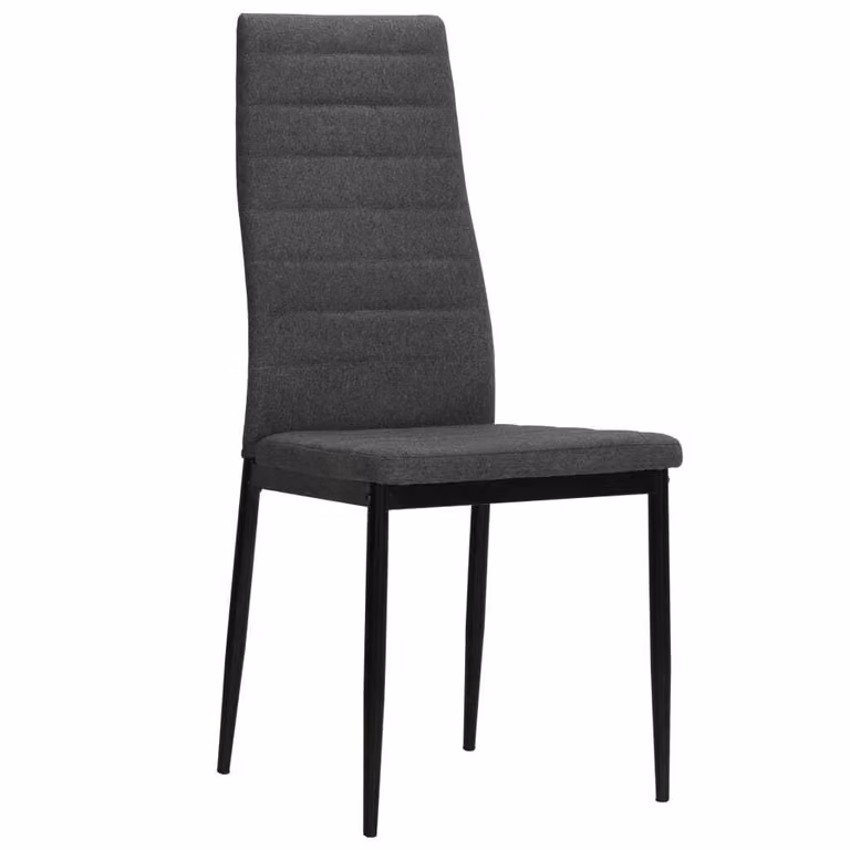 vidaXL Sedie da pranzo 4 pz. Legno massiccio grigio e tessuto