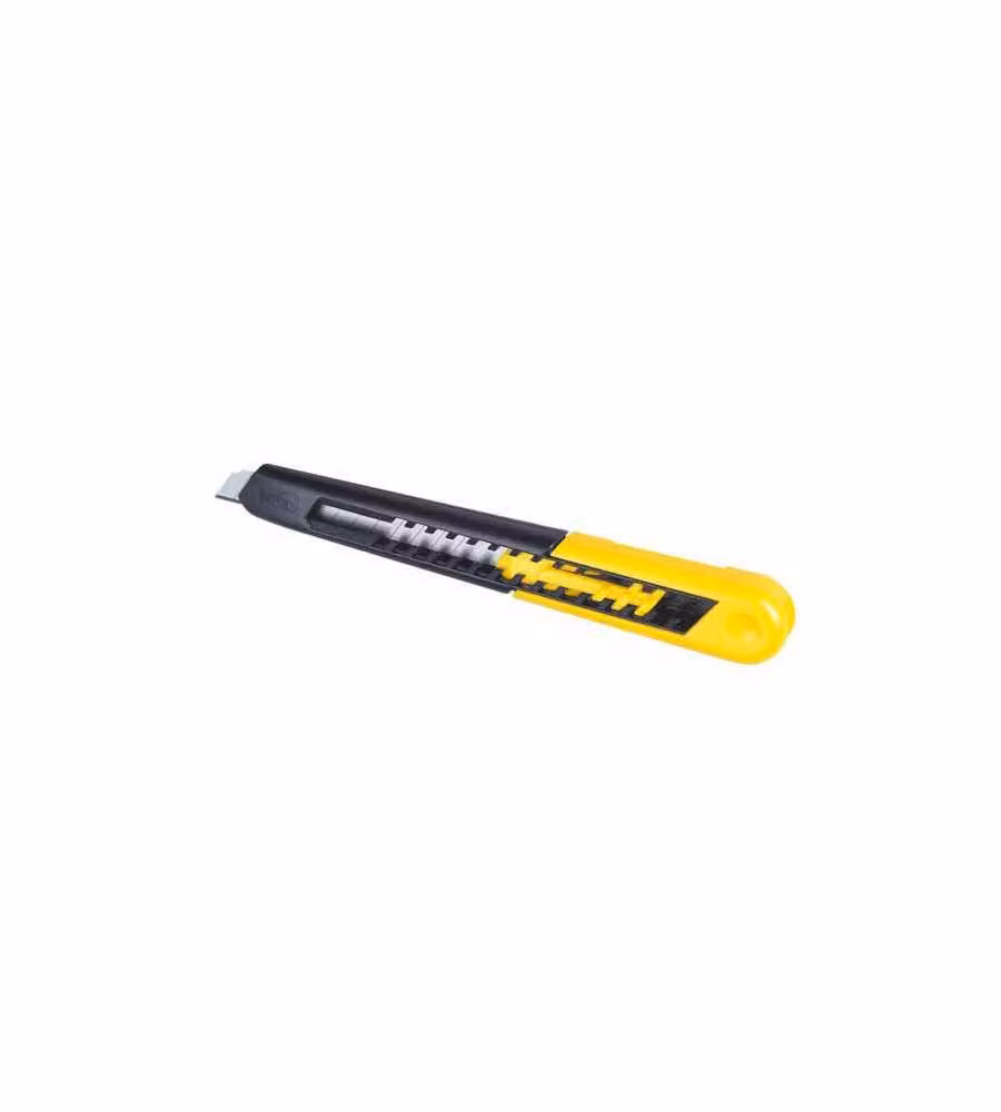 Cutter Stanley con lama a spezzare in acciaio inossidabile da 9 mm, giallo