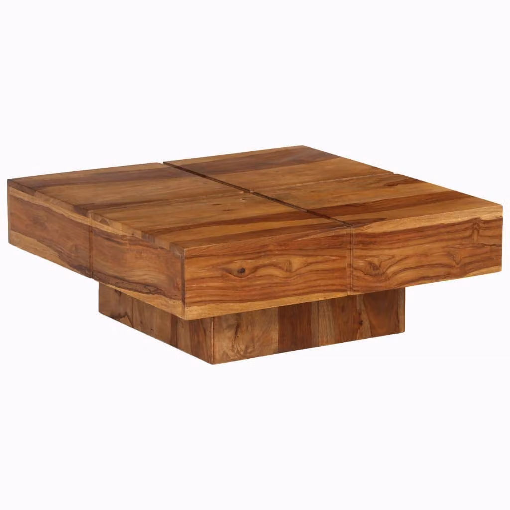 The Living Store tavolino 80x80x30 cm in legno massiccio di acacia