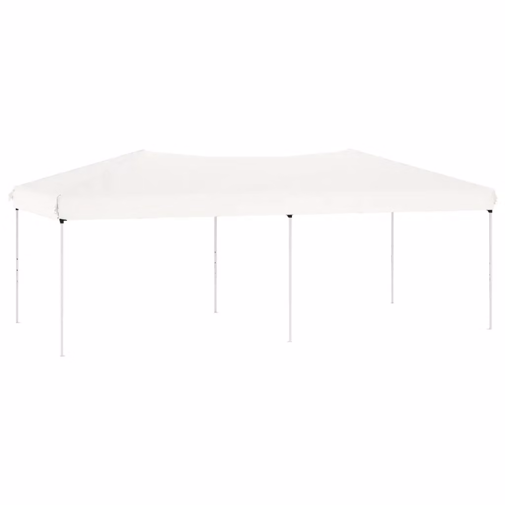 vidaXL Tenda per Feste Pieghevole in Poliestere e Acciaio, Bianco, L: 6 m, P: 3 m, H: 2,45 m – 2