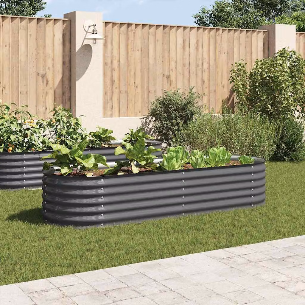 Letto rialzato da giardino vidaXL in acciaio zincato grigio L: 240 cm, P: 80 cm, H: 44 cm – 1