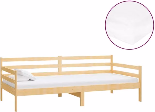 Divano letto | Sof¨¤ letto | Letto singolo con Materasso 90x200 cm Legno Massello di Pino