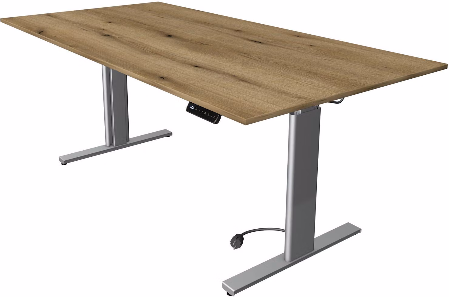 Tavolo da salotto/da bar Move 3 LxPxH 200x100x72-120 cm argento/rovere