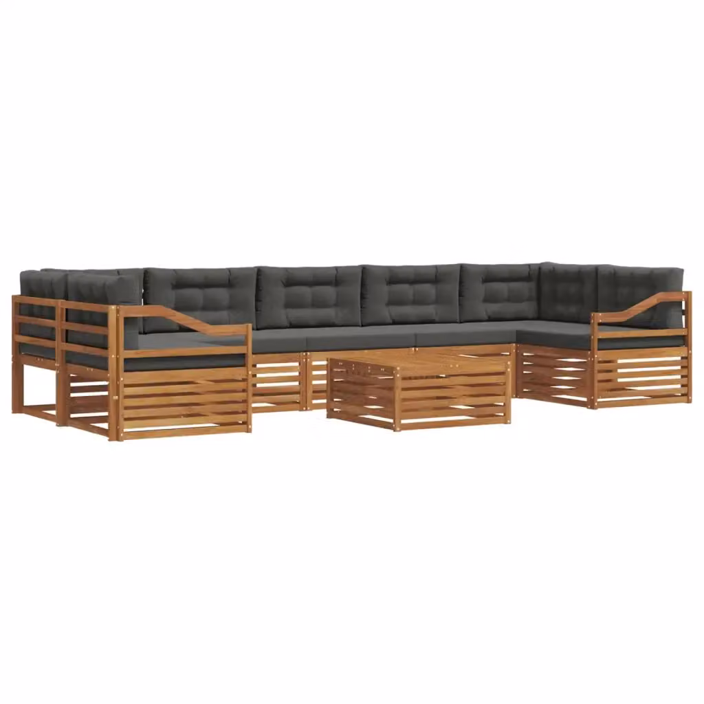 Set di divani da esterno 8 pezzi vidaXL in legno di acacia con cuscini beige e antracite – 2