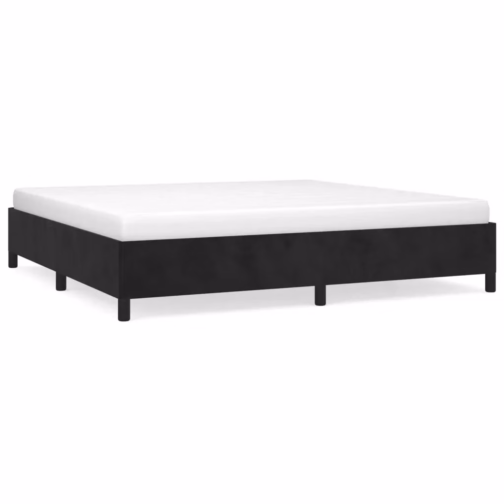 Struttura Letto Design Mania in Velluto Nero senza Materasso L/P: 200 x 200 cm – 2