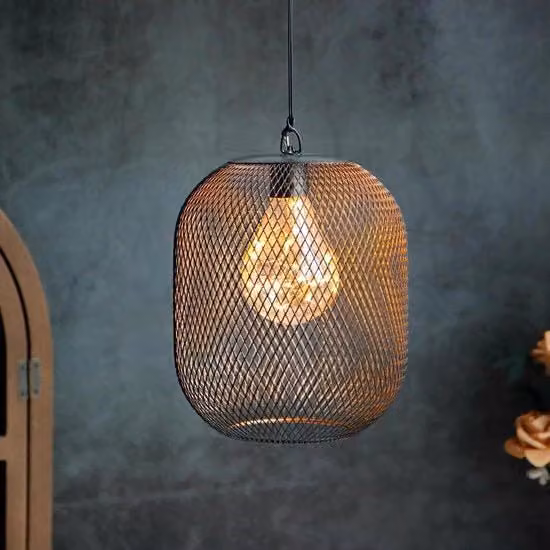 Lampada da Parete Industriale in Metallo Nera con Timer e Luce Bianca Calda per Interno ed Esterno