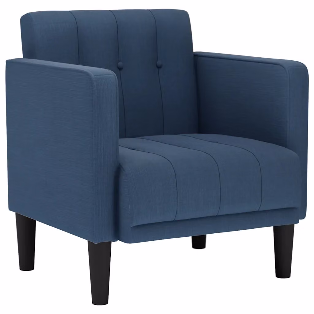 vidaXL Divano Sedia con Braccioli Blu in Tessuto Moderno – 2