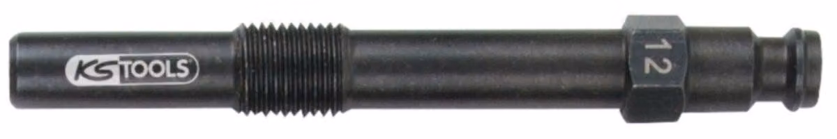 KS TOOLS Adattatore per candelette M10x1.0 con filettatura esterna lunga 83 mm - 150.3673