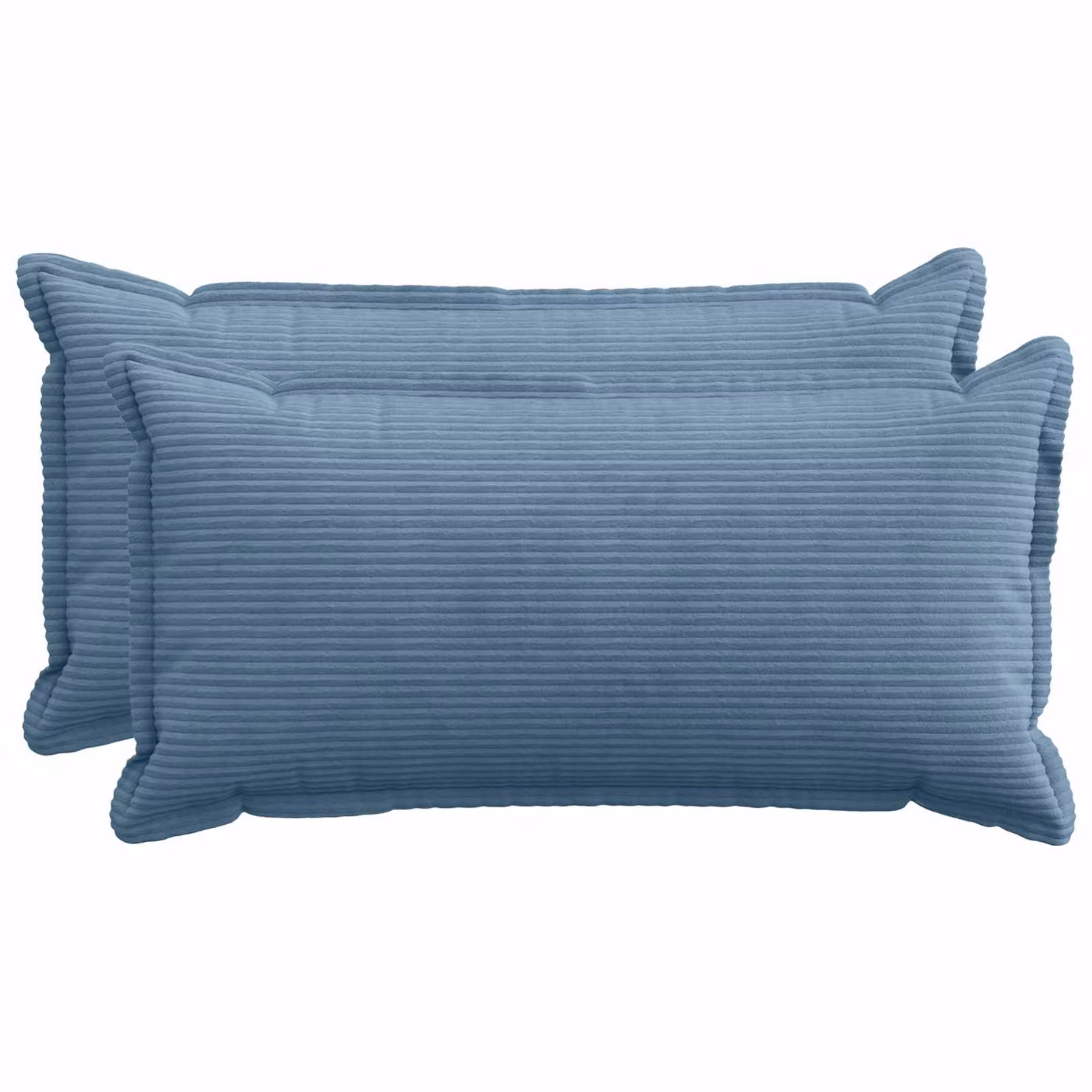 Set di 2 federe vidaXL HOUTEN in velluto a coste blu, L 40 cm x P 80 cm