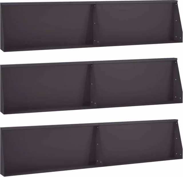 Muro di contenimento 6 pz 100 x 12 x 30 cm Acciaio Nero 3449114