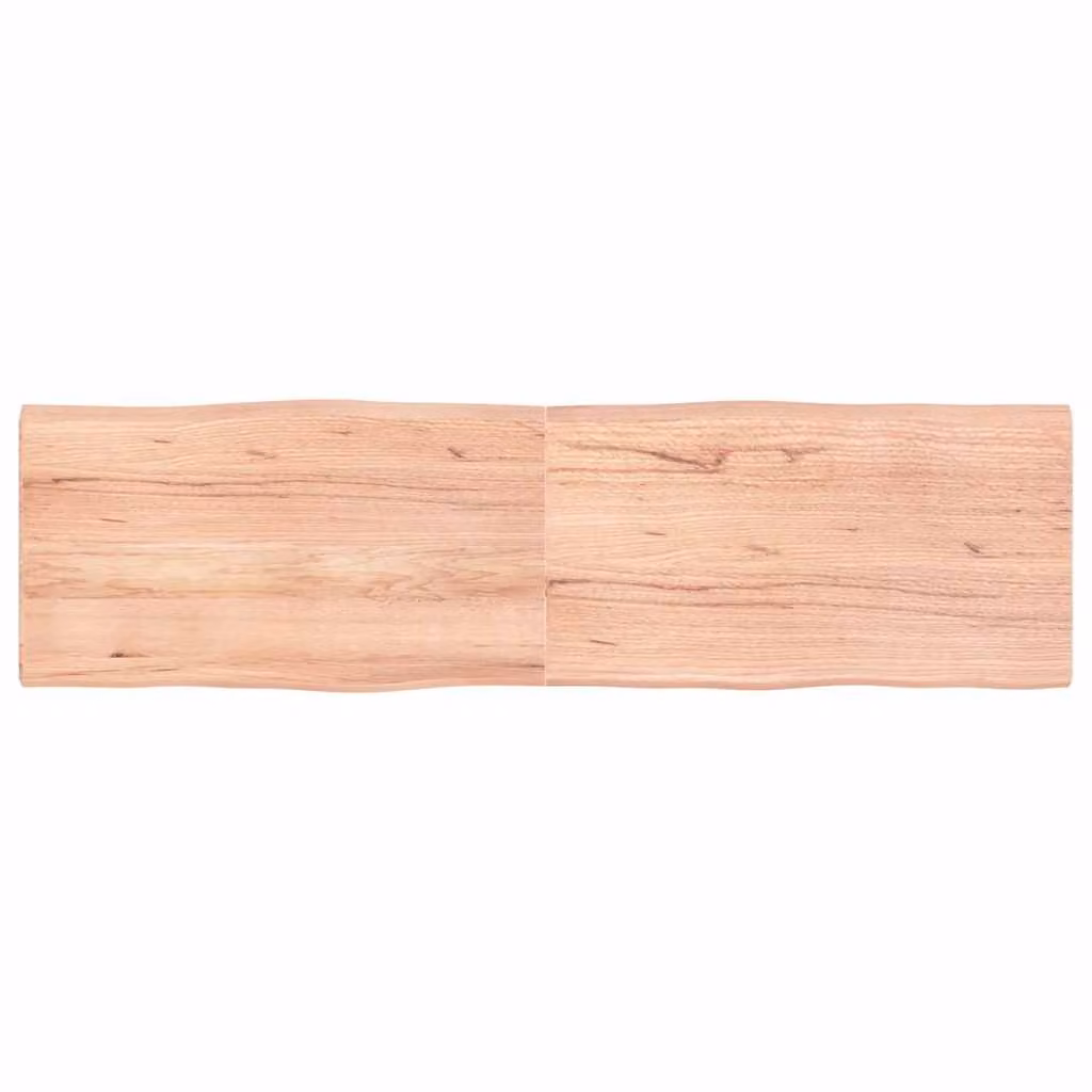 Piano Tavolo in Rovere con Bordo Naturale Marrone Chiaro vidaXL L: 180 cm, P: 50 cm, H: 3,0-4,0 cm