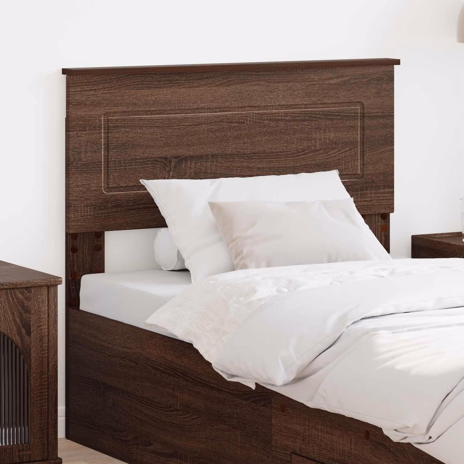 Testiera per letto moderna vidaXL in legno ingegnerizzato color rovere marrone opaco