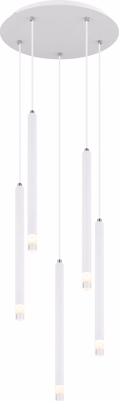 Lampada a sospensione, metallo bianco, satinato H 120 cm