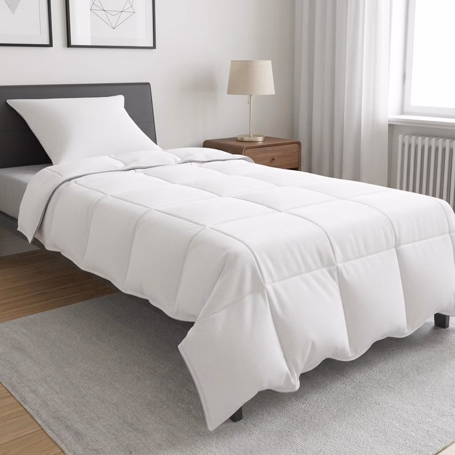 Set di Duvet e Cuscino vidaXL in Fibra di Bambù Bianco per Adulti