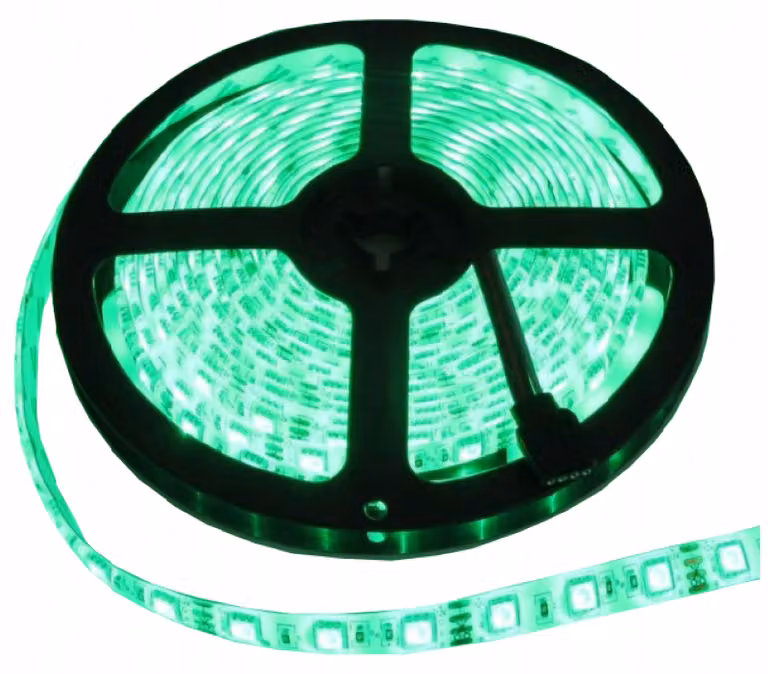 Striscia LED PASEK 3528, 300 LED, 4,8W/metro, 24W, 5 metri, grado di protezione IP65, dimmerabile, colore: verde