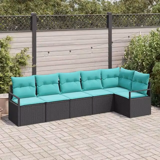 Set di divani Nero polyrattan 3346406