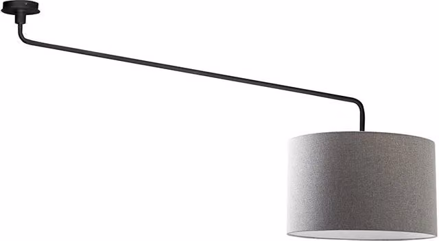 Plafoniera Vivien Rossini Group Nera con Paralume Grigio, Lampada da Soffitto Moderna in Metallo, Attacco E27, Diametro: 48 cm