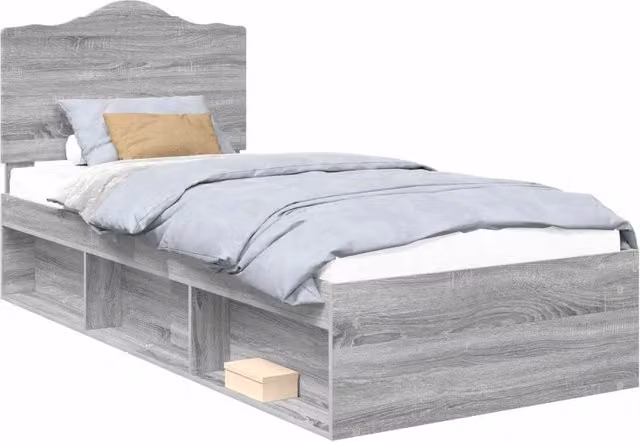 Letto singolo | Letto per adulti | Struttura del letto Grigio Sonoma 100 x 200 cm Pino massello