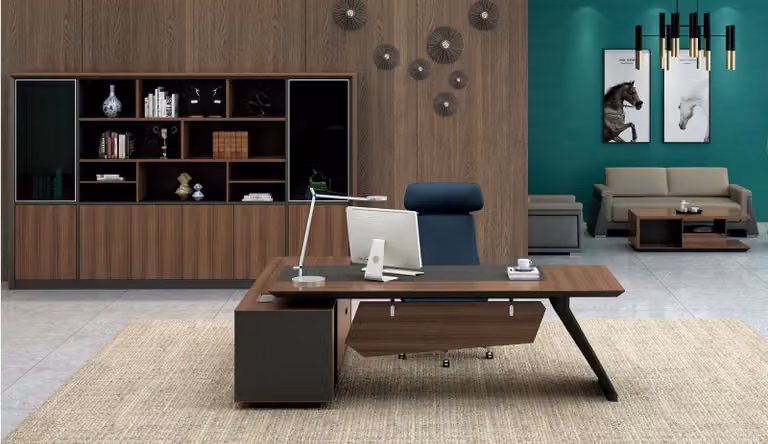 Home Office Schreibtisch Büro Einrichtung Tisch mit Schubladen Arbeitszimmer