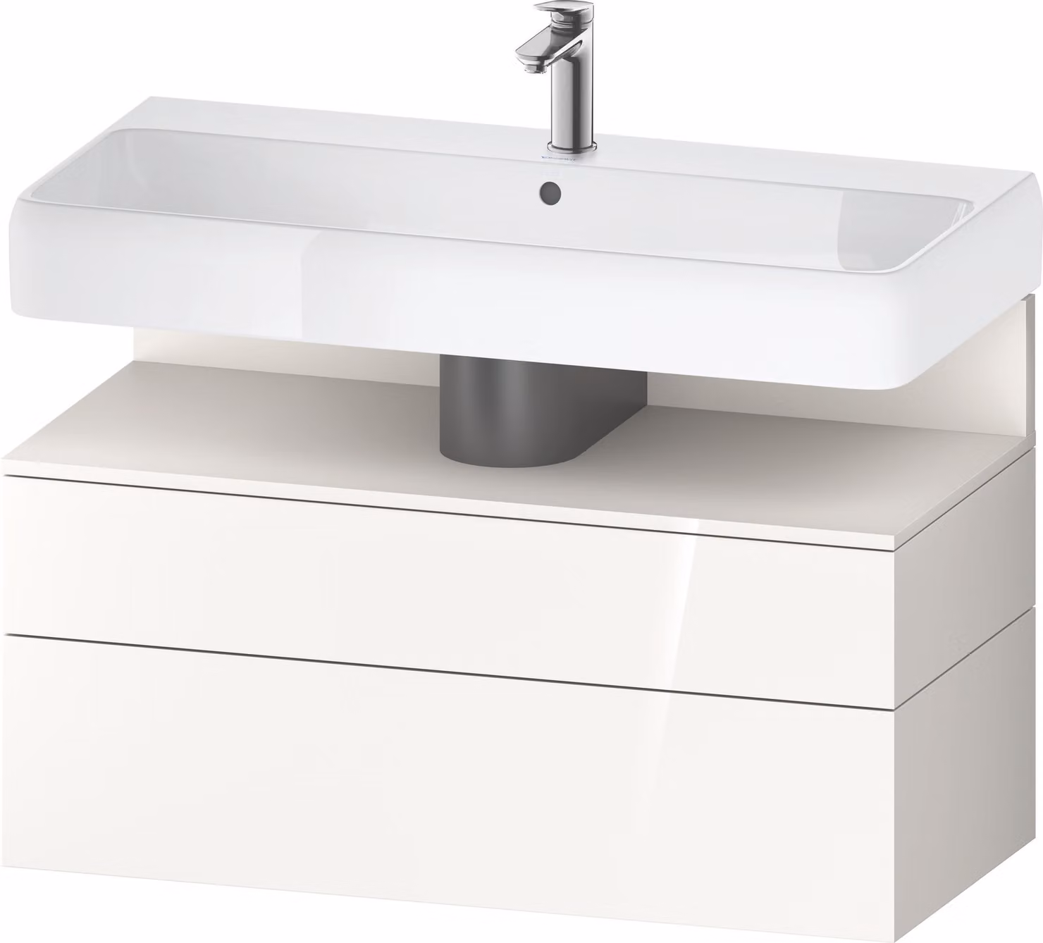Duravit Collection One Meuble sous-lavabo, 1 tiroir et 1 coulissant, 990x470x590mm, en niche blanc supermatt, QA4395084220010, QA4395084220010