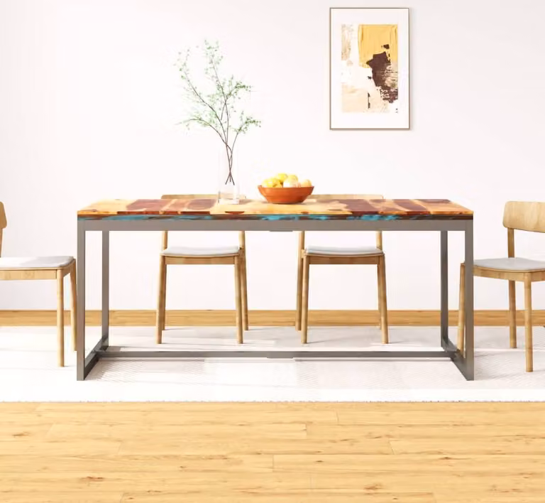 Maison Exclusive - Tavolo da pranzo in legno massello di acacia e acciaio, 180 cm