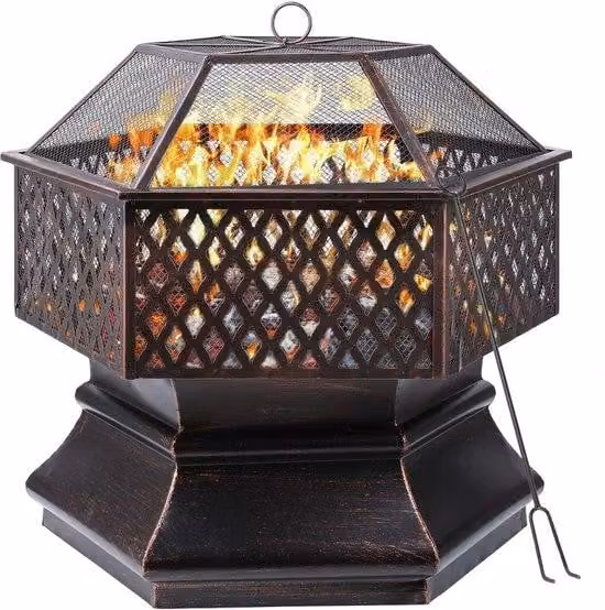 Braciere a carbone - Braciere multifunzione - 71 x 71 cm - Fissaggio per esterni
