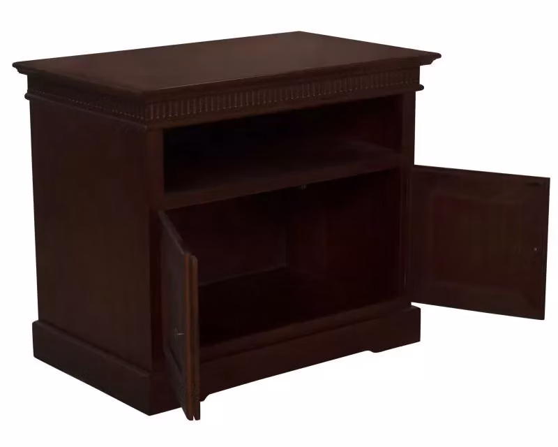 Porta TV in legno stile arte povera con 2 ante color noce scuro Mobili 2G L: 89 cm, P: 54 cm, H: 74 cm – 2