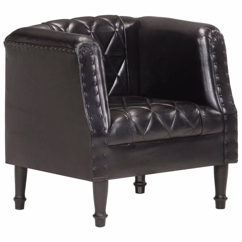 The Living Store Poltrona nera Vera pelle di capra
