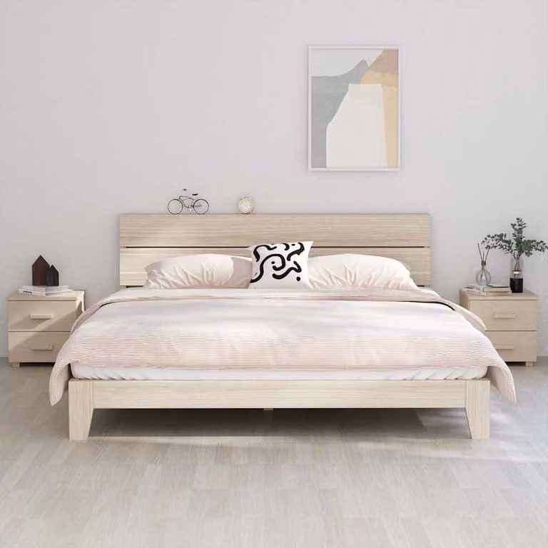 Set di 2 comodini vidaXL HAMAR in legno massello di pino, colore ambra, L 40 cm x P 35 cm x H 44,5 cm