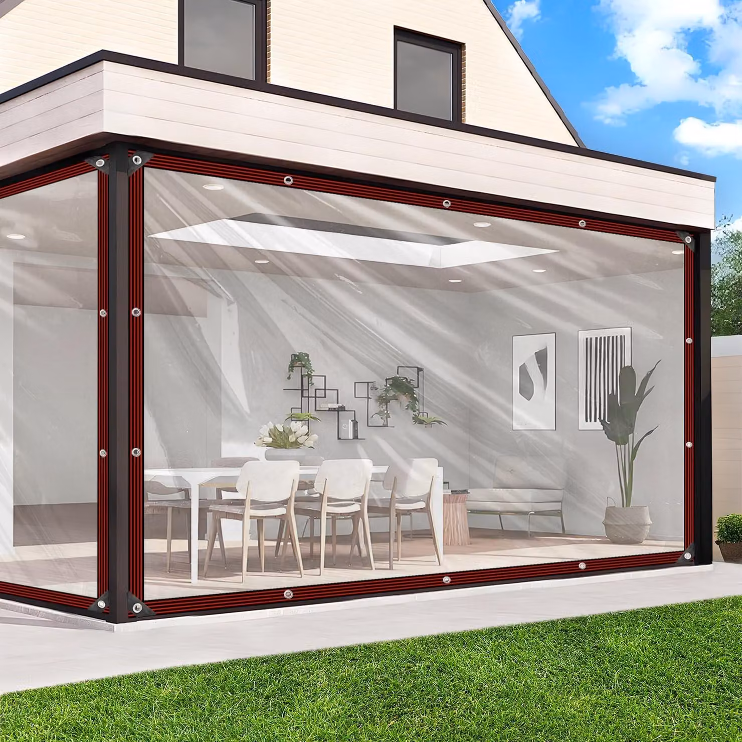 Telo impermeabile trasparente, dimensioni 2,5 x 3 metri