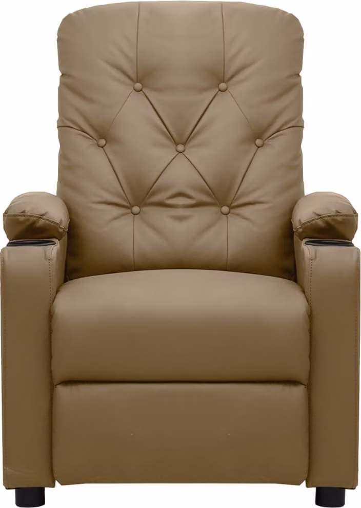 Poltrona Reclinabile Cappuccino in Pelle finta