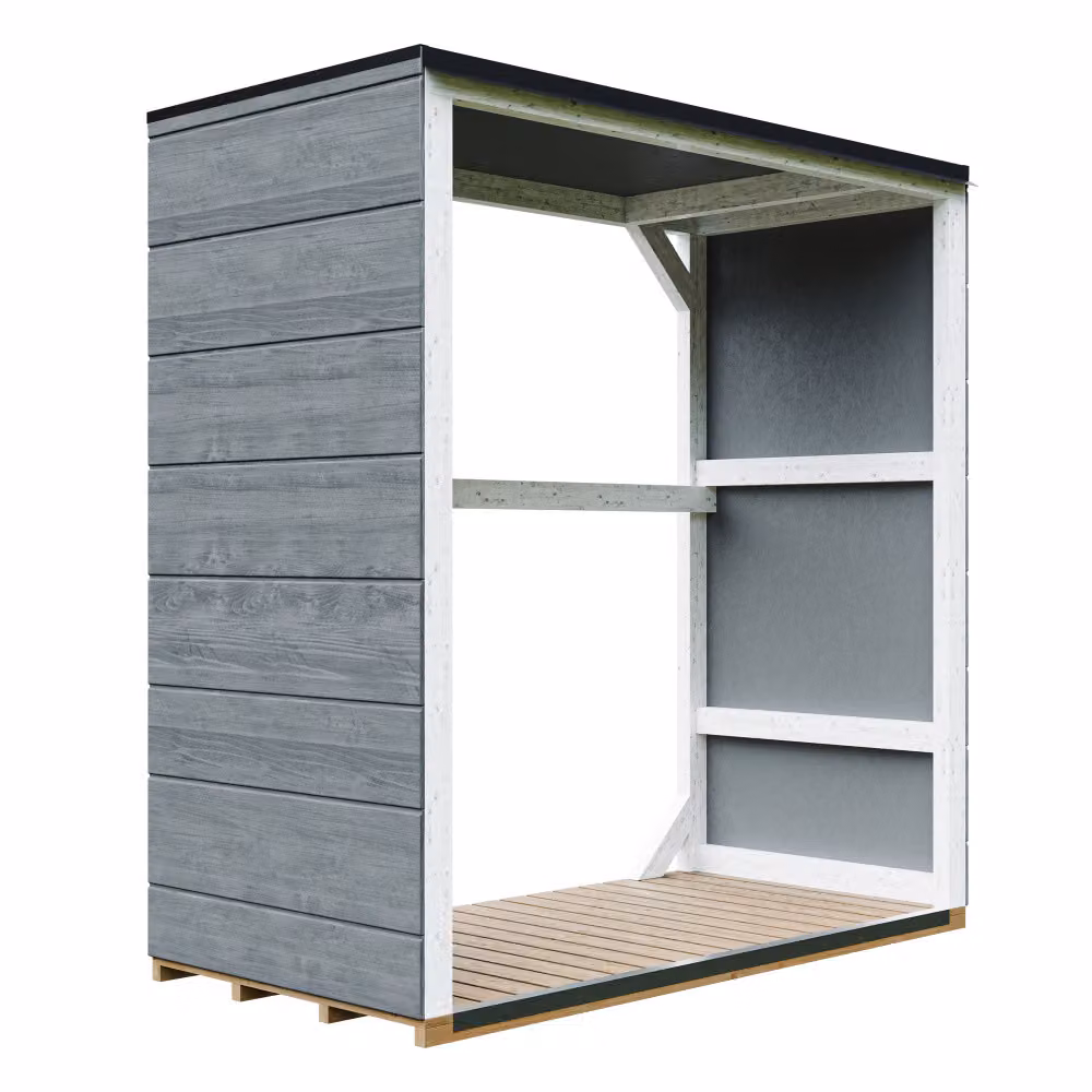 Casetta di legno per esterni 1,14 m² - 75 x 153 x H159 cm - TIMBELA M980-1-CAVERN STEEL