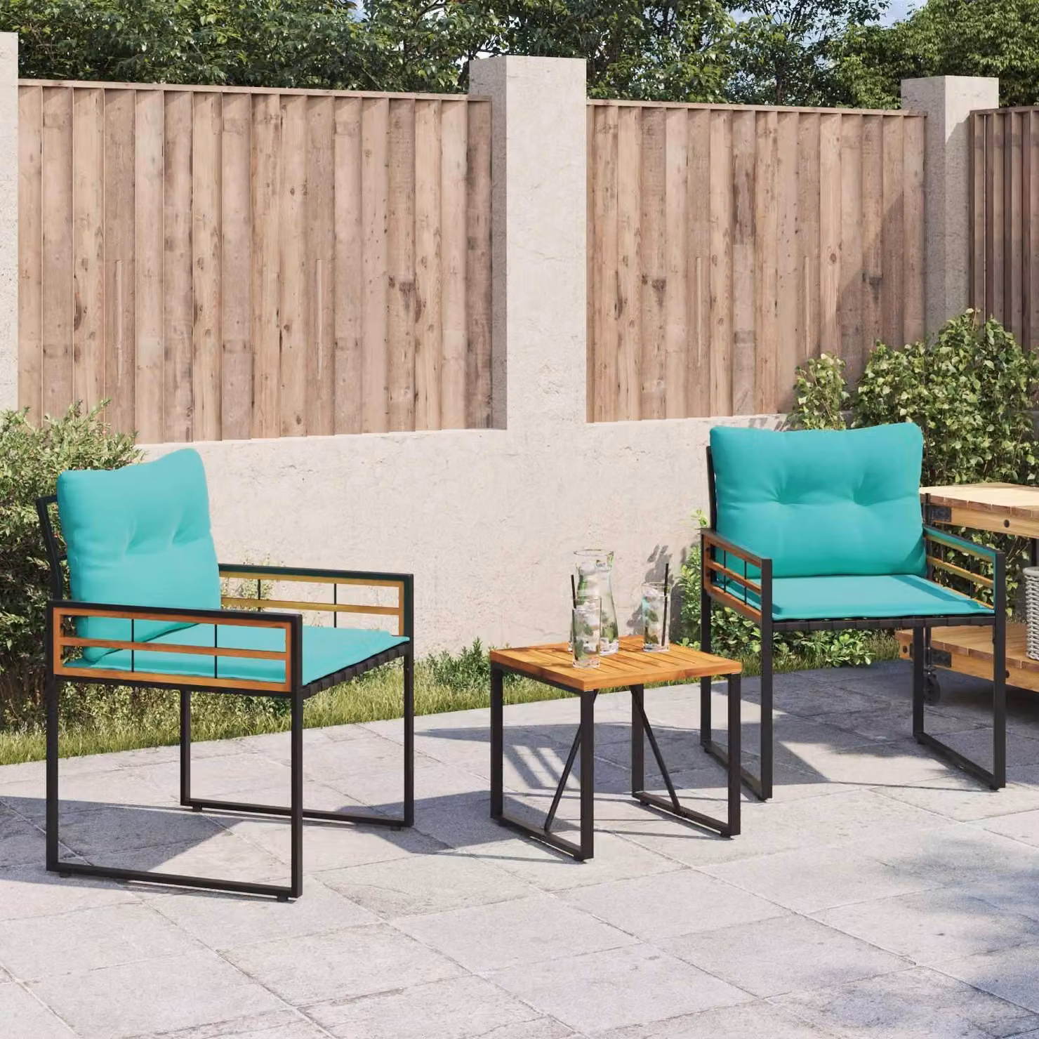Maison Exclusive - Set di mobili da giardino, 3 pezzi, colore turchese
