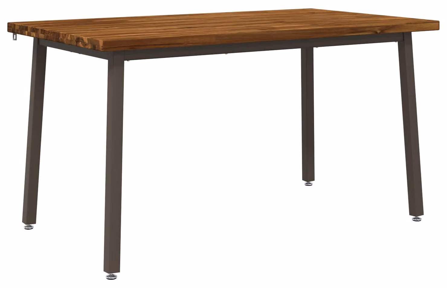 140 x 80 x 75 cm. Mobile in legno massello di acacia, finitura naturale e color caffè
