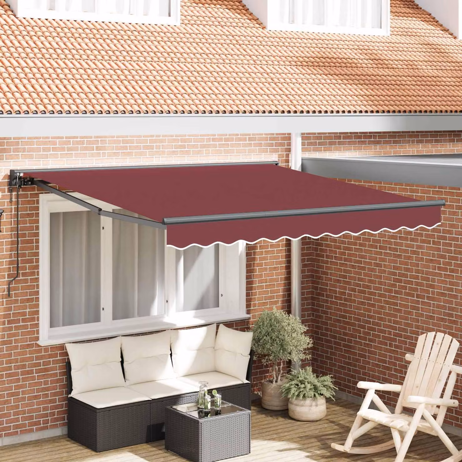 Maison Exclusive - Telaio per tenda da sole rosso bordeaux 300 x 250 cm