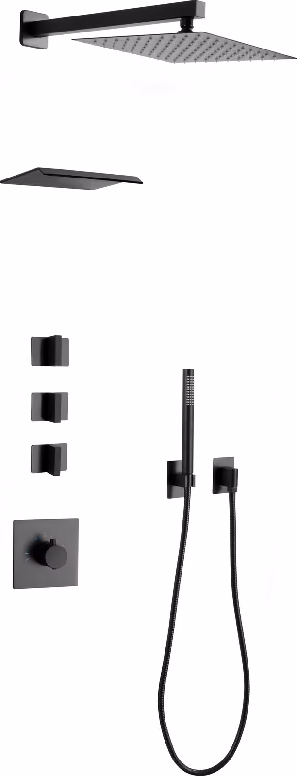 Mexen Boka set doccia ad incasso, nero - 7603-03-70
