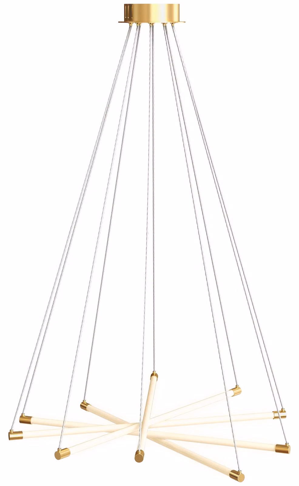 Lampada da soffitto a LED HOMCOM, 50 W, 5 tubi luminosi regolabili, personalizzabile, oro + bianco