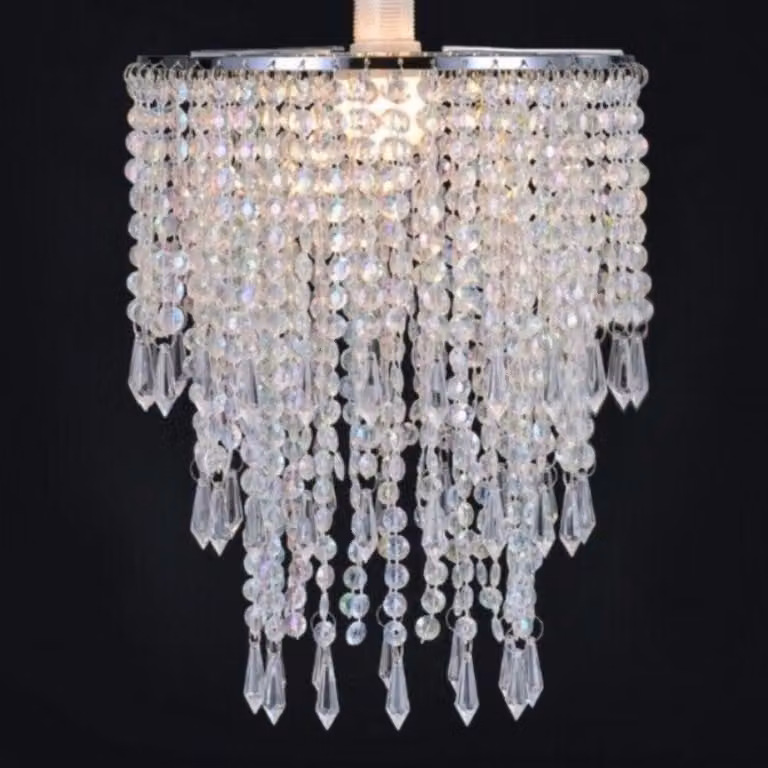 Lampadario in cristallo Lampadari decorativi per il soggiorno, lampada in cristallo per la sala da pranzo, cristallina e scintillante 22,5 x 30,5 cm