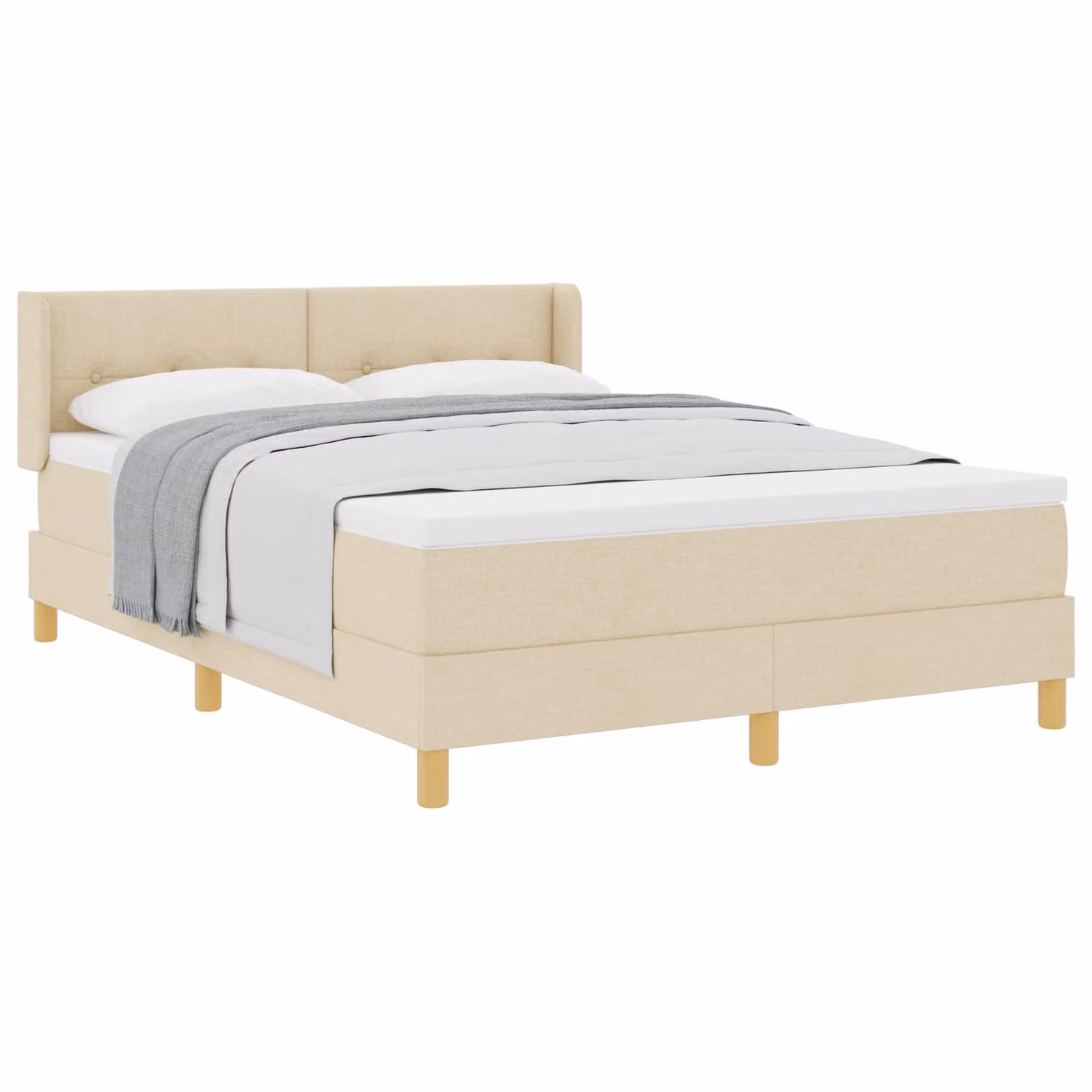 Letto a molle con materasso vidaXL beige L 160 x P 200 cm