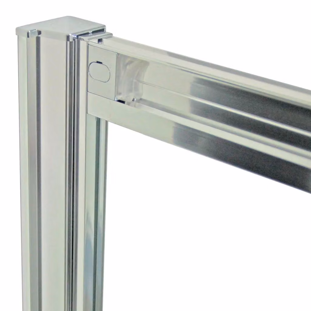 Box Doccia Fosterberg Fyn Trio a 3 Lati con 1 Anta a Libro in Cristallo Opaco da 6mm, Colore Bianco e Argento, L/P/H: 90 x 90 x 198 cm