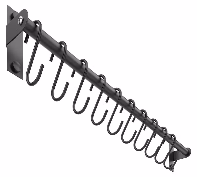 Portaspezie da parete con 10 ganci rimovibili - 50 cm - Nero